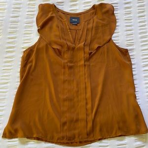 Maeve Anthropologie ruffle collar sleeveless blouse